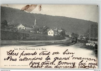 2208 Les Hauts-Geneveys 1910 - La Gare Bahnhof Eisenbahn - 51913712