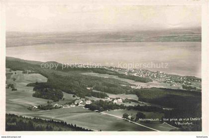 Montmollin Val-de-Ruz NE Neuenburgersee Luftbild Felder Wald Dorf Rochefort La-C