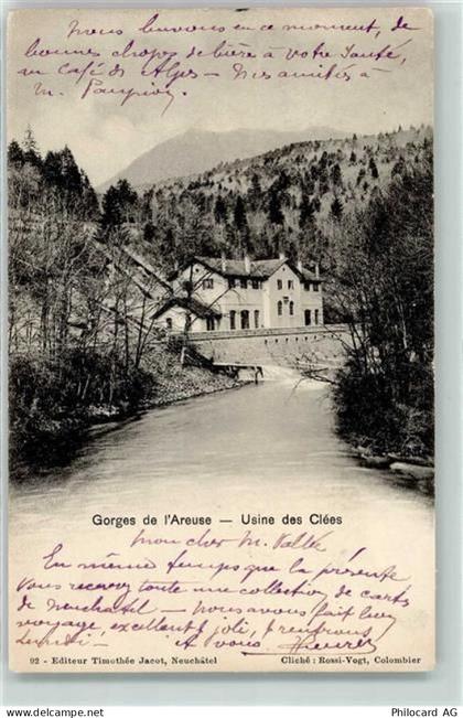 2103 Noiraigue 1903 - Gorges de l Areuse - 10604638