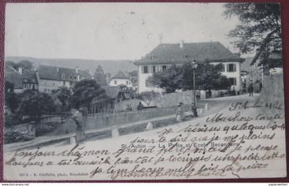 La Grande Béroche (NE) Saint-Aubin - La Poste et Ecole Secondaire