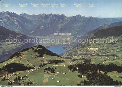 Amden Walensee SG Fliegeraufnahme Walensee Linthebene Glarneralpen
