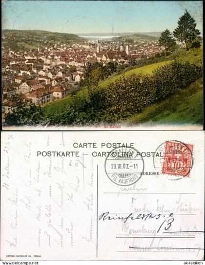 St. Gallen San Gallo  Sogn Gagl  St-Gall Blick auf den Ort 1907