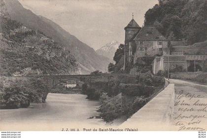 CARTOLINA PONT DE SAN MAURICE VALAIS SVIZZERA (XT3853