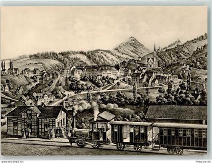 9620 Lichtensteig Künstlerkarte Eisenbahn Dampflok Lichtensteig sign. T.... - 39498764