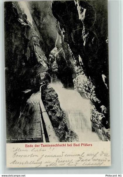 7312 Pfäfers 1907 - Ende der Taminaschlucht bei Bad Pfäfers - 11087536