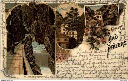 Gruss aus Bad Pfäfers - Litho