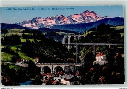 9000 Bruggen - Eisenbahnbrücken über die Sitter Säntis - 10599451