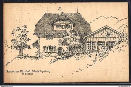 Künstler-AK Hägendorf, Am Sanatorium-Wirtschaft Allerheiligenberg