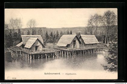AK Schönenwerd, Pfahlbauten aus der Vogelschau