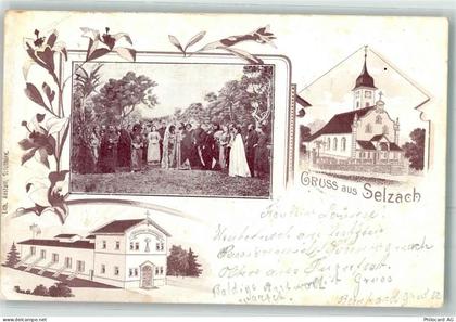 2545 Selzach 1901 Gebrauchsspuren Hochzeit Gruppenfoto Kirche Lithograph... - 13481959