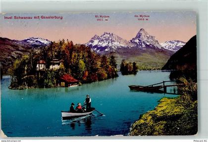 6424 Lauerz - Insel Schwanau Gesslerburg Kleiner und grosser Mythen - 10446145