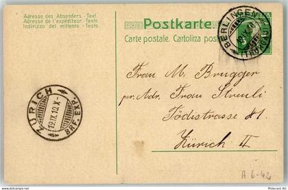 8267 Berlingen 1910 Ganzsache 5 Rappen - 39370023