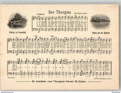 8500 Frauenfeld 1943 Lieder AK Schloss Frauenfeld Thurgauerlied Arbon - 10729497