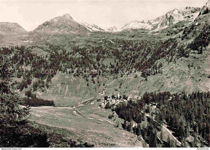 Bosco-Gurin Vallemaggia TI Panorama Walserdorf im Tessin mit Furggu Martschaspet