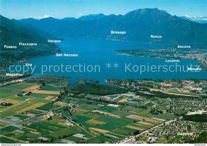 Gaggiole Gordola Fliegeraufnahme Lago Maggiore