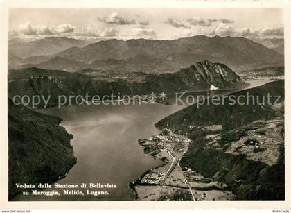 Maroggia Veduta della Stazione di Bellavista su Melide Lugano