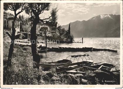 San Nazzaro Boote Haeuser Alpen