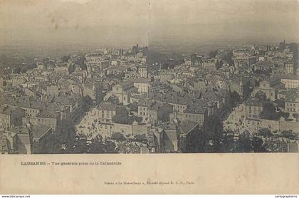 Suisse vue stereoscopique Lausanne cathedrale aerial