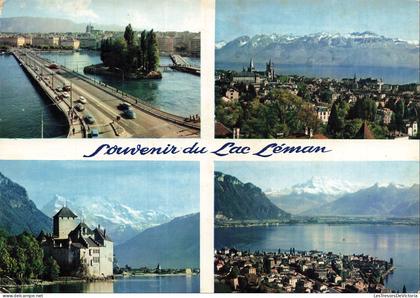 SUISSE - Lac Léman - Genève - Lausanne - Château de Chillon - Montreux - Carte postale
