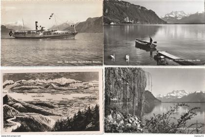 SUISSE - Lac LEMAN - Lot de 8 CPSM