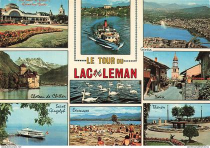 SUISSE - Lac Léman - Promenade - Genève - Yvoire - Thonon - Excenevex - St Gingolph - Château Chillon - Carte postale