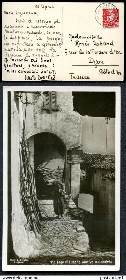 LAGO DI LUGANO #713 Mi.#301 Chiggiogna - Dijon Frankreich 1938