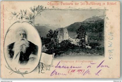 6468 Attinghausen 1899 Gebrauchsspuren Burgruine - 13936404