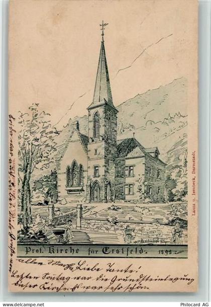 6472 Erstfeld 1899 Künstlerkarte Prot. Kirche für Erstfeld - Verlag Laut... - 13085624