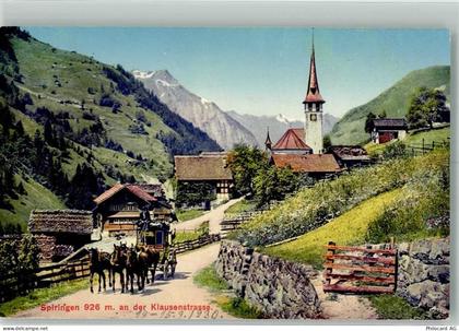 6464 Spiringen 1930 Foto AK Postkutsche Kirche - 13990550