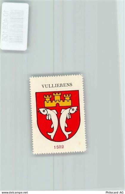 1115 Vullierens - Vignette Wappen Kaffee Hag ca 1920-1940 Fische - 10408106