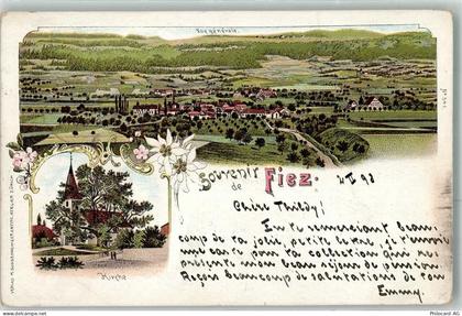 1420 Fiez 1898 Lithographie Kirche - 13616216