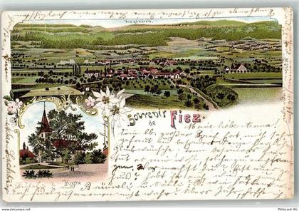 1420 Fiez 1898 Lithographie Kirche - 13641637
