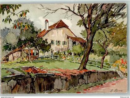 1588 Cudrefin Künstlerkarte sign. A. Pierre Ferme a Sauges - 10586072