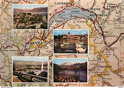 Carte Postale - Suisse - VD Vaud - Lac Léman - Multivues - Carte Géographique Michelin - CPM - Carte Neuve - Voir Scans