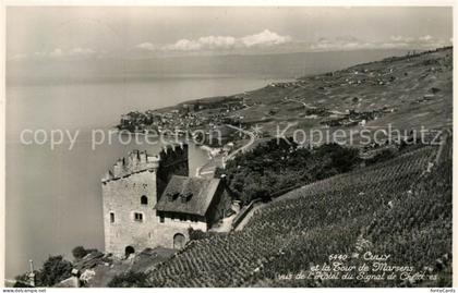 Cully VD et la Tour de Marsens vus de l’Hotel du Signal de Chexbres