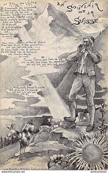 Suisse - Canton de Vaud - Le Ranz des vaches - Armaillis - Illustrateur J. Pisteur - Ed. Librairie Papeterie Hilfiker-Ju