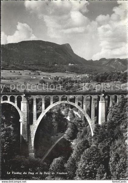 Vaulion Viaduc du Day et Dent de Vaulion Eisenbahnbruecke