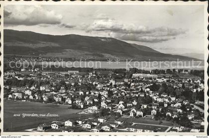 Yverdon VD Panorama Neuenburgersee Fliegeraufnahme
