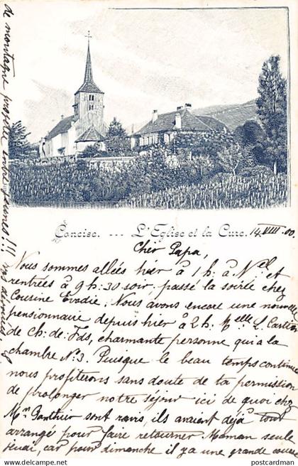 Suisse - CONCISE (VD) L'église et la cure