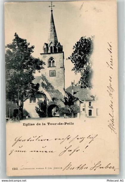 1814 La Tour-de-Peilz 1909 Foto AK Kirche - 38194729