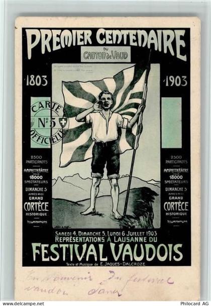 1261 Le Vaud - Festival Vaudois 1803-1903 , Offit. Karte Nr. 5 AK - 13206478
