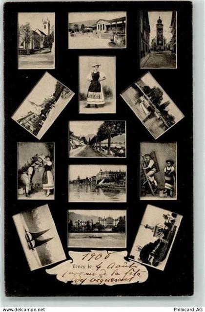 1800 Vevey 1905 - Schweiz Italien Frankreich Algerien Tunesien Tracht Tu... - 13906635