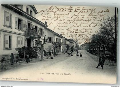 1462 Yvonand 1904 Foto AK Rue du Temple - 13585964