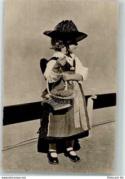 1965 Savièse Foto AK Tracht Kind Mädchen - 38069778