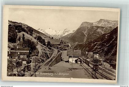 3938 Ausserberg Foto AK Bahnhof Lötschbergbahn Simplon - 14000876
