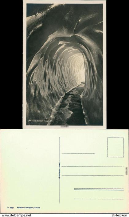 Ansichtskarte Obergoms Rhonegletsch (Rottengletscher) - Eisgrotte 1932