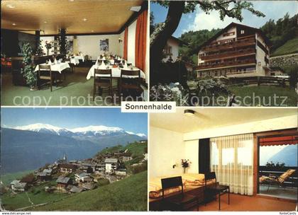 Ausserberg Hotel Sonnenhalde Speisesaal Zimmer Ortsblick