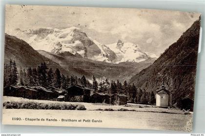 Breithorn Zermatt 1927 Foto AK Kapelle de Randa - 38257013