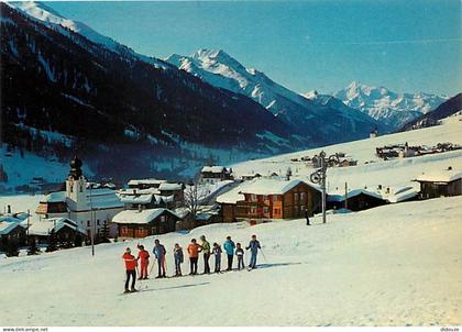 Carte Postale - Suisse - VS Valais - Reckingen und Gluringen im Goms, Wallis - Weisshorn - Hiver - Neige - Skieurs - CPM