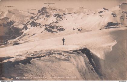 SUISSE  MONTANA  (carte photo)  sommet du Mt lachaud